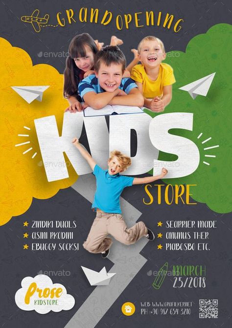 Children Day Flyer Design, Kids Poster Design, Poster Design Kids, Kids Graphic Design, Store Flyers, Magazines For Kids, Social Media Design Inspiration, School Posters, Flyer Design Templates