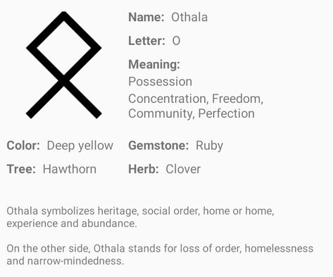 ✨Othala norse rune✨ Othila Rune Meaning, Othala Rune Meaning, Othala Tattoo, Rune Stone Meanings, Norse Runes Meanings, Othala Rune, Witch Runes, Vikings Runes, Protection Rune