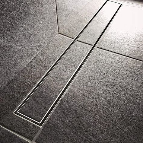 Long Drain Bathroom, Long Shower Drains, Elevated Shower Floor, Linear Floor Drain, Linear Drain Hair Catcher, Shower Drains Linear, Recessed Shower Floor, Curbless Shower With Linear Drain, Rectangle Shower Drain