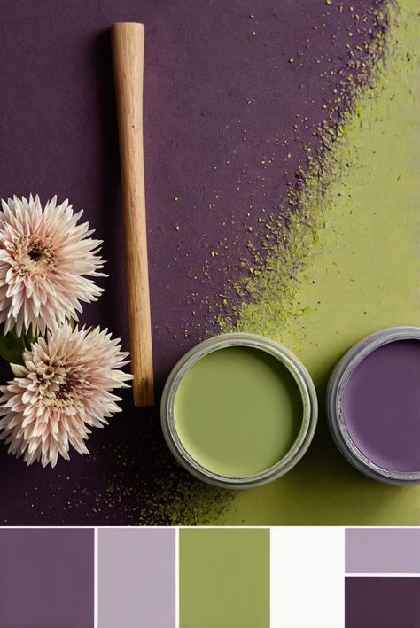 Discover the Top 5 Palettes of Sherwin Williams colors featuring Lime Green and Eggplant to transform your room with a vibrant and luxurious touch.
#ad  


#kitchen
#wallpaint2024
 #color2024
 #DIYpainting
 ##DIYhomedecor
 #Fixhome Lavender Contrast Colors, Lilac Hallway, Lime Green Colour Palette, Forest Green And Lavender, Lime Green Decor, Pallet Inspiration, Lavender Kitchen, Lime Green Walls, Ad Kitchen