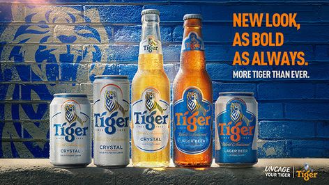 Tiger-Beer-'Yet-Here-I-Am'-Product-Key-Visual-Branding-in-Asia Key Visual Design, Tiger Beer, Brand Refresh, Beer Company, Lager Beer, Key Visual, Beer Brands, Social Media Design Inspiration, Visual Branding