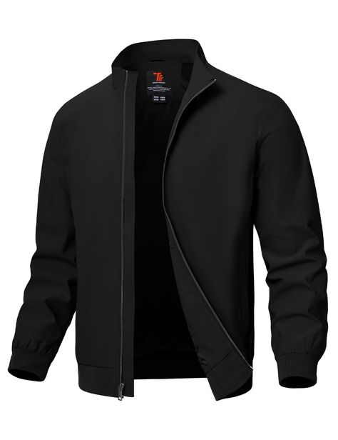 PRICES MAY VARY. Fabric:Our lightweight bomber jackets for men are made of lightweight fabrics to keep you warm in spring,fall and winter. Waterproof:The mens casual golf jacket protects against harmful UV rays, and water resistant fabric will keep you dry in light rain and outdoors. Multi Pockets:With 2 large zipper pockets and 1 inner pocket, men's light work jacket give you plenty of space to store your essentials safely. Humanization Design:Vertical stand-up neckline, classic rib knit hem an Men Fall Jacket, Mens Jackets Fall, Light Fall, Mens Lightweight Jacket, Business Jacket, Jackets Casual, Dress Business, Golf Jacket, Navy Blue Jacket