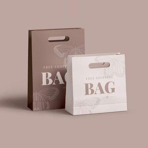 Bag Branding Design, Bag Branding, Shopping Bag Mockup, Elegant Boutique, Shopping Bag Design, Paper Bag Design, Free Packaging Mockup, Free Mockup Templates, Paper Coffee Cup