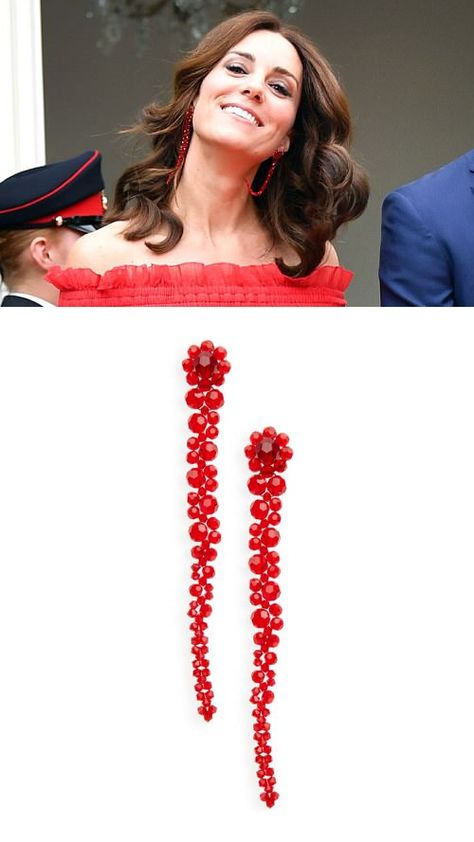 Kate Middleton Earrings, Red Beaded Earrings, Red Bead Earrings, Diy Braided Bracelet, Simple Beaded Necklaces, Diy Earrings Easy, Diy Jewelry Unique, Arm Jewelry, Trending Necklaces