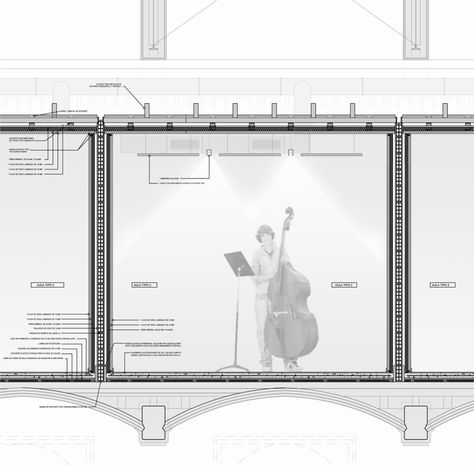 Gallery of Music School Project Concept "Taller De Musics" / Dom Arquitectura - 18 Music School Architecture Concept, Music Concept Art, School Of Music Architecture, Music School Poster, Music School Plan, Music School Design, Musical Architecture, Music And Architecture, Classroom Architecture