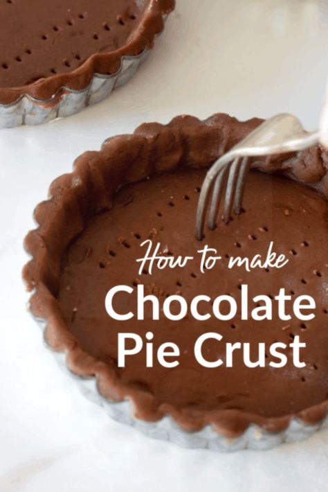 Braided Lattice Pie Crust, Flavored Pie Crust Recipe, Chocolate Cookie Crust Recipe, How To Make A Pie Crust, Chocolate Crust Pie Recipes, Chocolate Pie Crust Recipe, Chocolate Tart Crust, Chocolate Crust Recipe, Creative Pie Crust