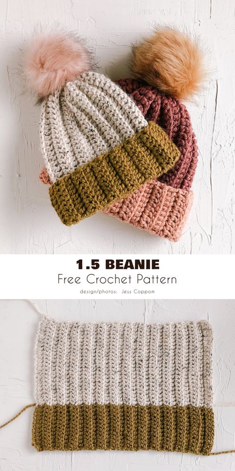 Chunky Beanie Crochet Pattern, Crochet A Hat, Small Crochet Gifts, Crochet Hat Tutorial, Beanie Pattern Free, Crochet Beanie Pattern Free, Crochet Hat For Beginners, Bobble Crochet, Fast Crochet