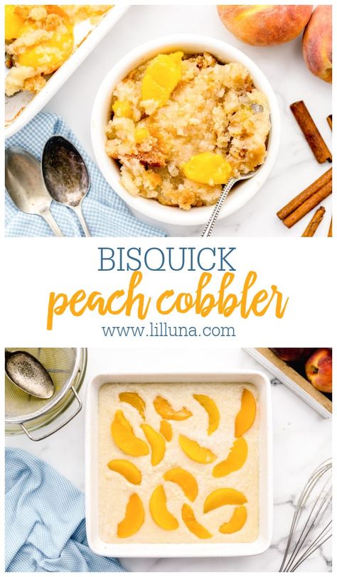 Easy Bisquick Peach Cobbler a summertime favorite and one of our most popular desserts! It's the perfect ending to any meal. #bisquickpeachcobbler #peachcobbler #peach #cobbler Bisquick Peach Cobbler, Cobbler With Bisquick, Peach Cobbler With Bisquick, Homemade Chocolate Truffles, Most Popular Desserts, Homemade Cheesecake, Biscuit Mix, Peach Cobbler Recipe, Cobbler Recipe