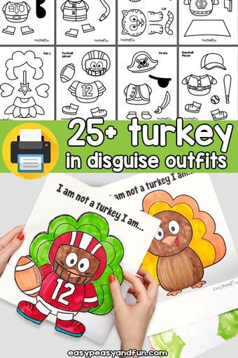 Disguise A Turkey Ideas Kids, Disguise A Turkey Project, Turkey Outline, Paper Plate Turkey, Mermaid Craft, Pinecone Turkey, Snowman Printable, Turkey In Disguise, Turkey Template