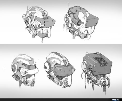 ArtStation - Sci fi Helmet, Oliver Liu Helmet Design Ideas, Design Ideas Drawing, Sci Fi Helmet, Sci-fi Helmet, Helmet Drawing, Helmet Concept, Arte Robot, Arte Cyberpunk, Cyberpunk Character