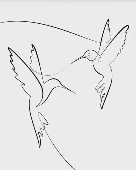 2 Hummingbirds Drawing, Lined Hummingbird Tattoo, Simple Line Hummingbird Tattoo, Hummingbird Sketch Simple, Whimsical Hummingbird Tattoo, Linework Hummingbird Tattoo, Hummingbird Line Art, Humming Bird Tattoo Ideas, Hummingbird Drawing Simple