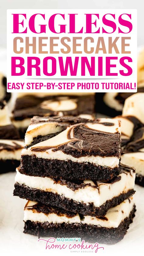 Cheescake Brownies, Eggless Cheesecake, Egg Free Dessert Recipes, Eggless Muffins, Chocolate Cheesecake Brownies, Egg Free Desserts, Cheesecake Brownies Recipe, Eggless Cookies, Dessert To Make