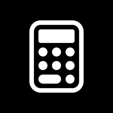 Black And White Calculator Icon, Black App Icons Calculator, Black Calculator Icon, Calculator App Icon, Calculator Icon, Ipad Stuff, Star Theme, Icon Ideas, Black App