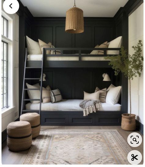 Custom Built Bunk Beds, Bunk Rooms Lake House, Small Bunk Room Ideas, Built In Beds For Kids, Teen Bedroom Aesthetic, Bunk Room Ideas, Bed Inspiration, Dreamy Living Room, Bunk Bed Room