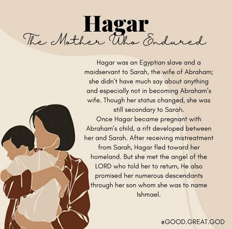 Hagar Bible, Mothers Of The Bible, Bible Templates, Royalty Quotes, Bible Character Study, Journal Bible Quotes, Devotional Topics, Women Of The Bible, Bible Mapping