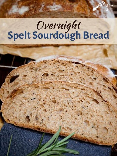 Spelt Sourdough Bread, Spelt Bread Recipe, Spelt Sourdough, Spelt Flour Recipes, Bread Artisan, Spelt Recipes, Yeast Free Breads, Spelt Bread, Overnight Recipes