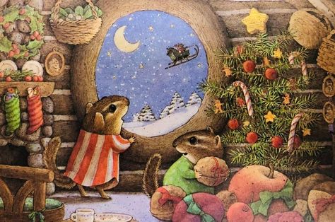 동화 삽화, Storybook Art, Warm Christmas, Christmas Mouse, Fairytale Art, Hallmark Christmas, Christmas Night, Christmas Scenes, Christmas Scene