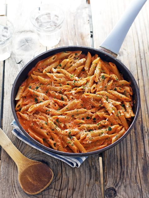 Whole Wheat Penne Pasta Recipes, Whole Wheat Pasta Recipes, Red Sauce Pasta Recipe, Wheat Pasta Recipes, Kielbasa Pasta, Penne Pasta Recipes, Red Sauce Pasta, Creamy Pasta Recipes, Wheat Pasta