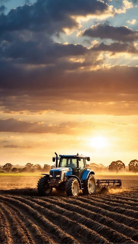 Modern unmanned tractor plows land, technologies in agriculture stock images Tractor Advertising Design, Organic Farming Photography, Farming Aesthetic, Technology In Agriculture, Tractor Plow, Agriculture Technology, Tractor Farming, Welcome Photos, Agricultural Land