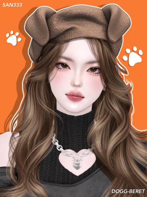 Beret Sims 4 Cc, Sims 4 Beret, Sims 4 Hats Cc, Sims 4 Hat Cc, Sims 4 Cc Hats, Sims 4 Cc Goth, Lotes The Sims 4, Sims 4 Tattoos, Pelo Sims