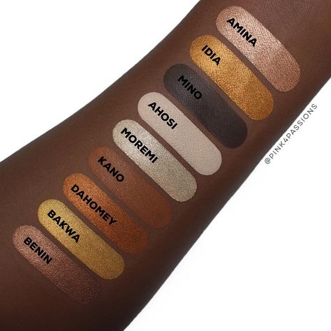 Juvia's Place Warrior Palette swatches, @pink4passions Eyeshadow Looks Brown Eyes, Eyeshadow Looks Brown, Juvias Place Eyeshadow, Eyeshadow Tips, Rainbow Palette, Juvias Place, Neutral Eyeshadow Palette, Neutral Eyeshadow, Single Eyeshadow