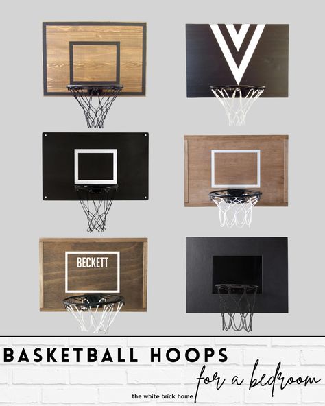 Basketball hoop, wall basketball hoop, sports themed bedroom, sports, wall art, bedroom boy, bedroom boy wall, basketball, football, wall, bedroom wall for a teen boy, Etsy, pottery barn teen, cb2, basketball hoop for a boy bedroom, boy, black bedroom, teen boy, bedroom ideas for a boy, boy decor, decor for a boy bedroom, gift ideas, gifts for teen boy, gifts for boys 5-16, Christmas ideas for a bit, gift guide for a teen boy, teen boy gifts, gifts for a boy. Boy bedroom ideas, decor, modern