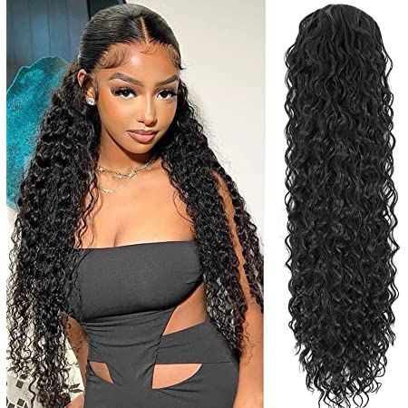 Hair Curly Ponytail, Water Wave Ponytail, Ponytail For Black Women, Cerave Daily Moisturizing Lotion, Wave Ponytail, Curly Drawstring Ponytail, Hair Extensions Ponytail, Daily Moisturizing Lotion, Extensions Ponytail