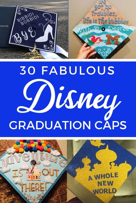 Disney Graduation Cap Toppers - Looking for awesome Disney quotes for graduation to decorate your grad cap with?  Check out these funny Disney graduation caps that are perfect for a high school or college graduation!  #FINDinista #gradcap #graduationcaps Diy Kindergarten Graduation Cap, Preschool Graduation Hat Decoration, Graduation Cap Designs For Kindergarten, Cap Decoration Graduation Preschool, Preschool Cap Decoration Ideas, Kid Graduation Cap Ideas, Prek Grad Cap Ideas, Cap Decoration Graduation Kindergarten, Disney Masters Graduation Cap