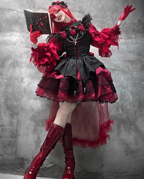 🖤🤍❤️Gothic Lolita dress with roses decorated and bat wings Skirt, 3 colors available. 🛍️🛒👉Search 'NUCST-013' on devilinspired.com #devilinspired #gothic #gothicgirl #lolitacoord #lolitafashionstyle #gothicfashion Winter Steampunk, Dress With Roses, Gothic Girls, Lolita Dress, Gothic Lolita, Lolita Fashion, Bat Wings, Gothic Fashion, Pretty Outfits