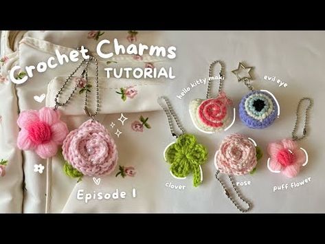 🌸CROCHET KEYCHAINS EPISODE 1 * Quick & Easy Spring Crochet Charms 💌🌿🌷 - YouTube Small Crochet Charms, Quick Crochet Ideas, Crochet Charms, Crochet Queen, Crochet Keychains, Spring Crochet, Crochet Case, Crochet Fairy, Beginner Crochet Tutorial