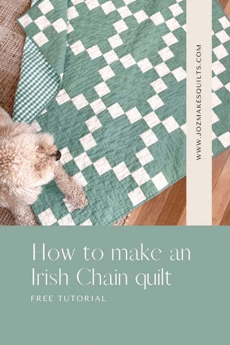 Blue Green Quilt, Solid Color Quilt Patterns, Green And White Quilts, Irish Chain Quilt Pattern Free, Irish Quilt Patterns, Irish Chain Quilt Pattern, Wedding Quilts, Irish Quilt, Blue Quilt Patterns