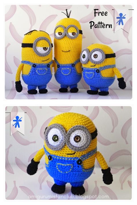 6 Amigurumi Minions Free Crochet Pattern Minions Amigurumi, Graphic Crochet, Minion Crochet Patterns, Crochet Minion, Minion Pattern, Disney Crochet Patterns, Minion Crochet, Knitted Toys Free Patterns, Crochet Toys Free