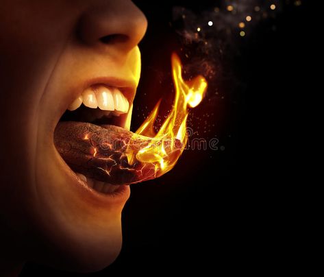 Photo about Close up of a tongue that is on fire. Image of anger, flame, surreal - 48148091 Burning Tongue, Dental Doctor, Power Of The Tongue, Slow To Speak, Speaking In Tongues, Best Bible Verses, The Tongue, Dental Clinic, Narcissism