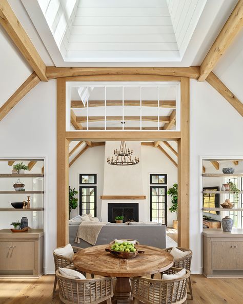 Chestnut Fields - Archer & Buchanan Architecture Case Opening, Elevation Ideas, Farmhouse Vibes, Front Elevation, Vaulted Ceiling, Cozy Cottage, Wood Accents, Contemporary Living, Large Windows