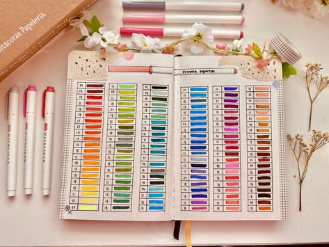 Bullet journal ideas, swatch de plumones Marker Swatch Ideas, Supertips 100, Bullet Journal Markers, Pen Test, Crayola Supertips, Bullet Journal Ideas Templates, Creating A Bullet Journal, Bullet Journal Cover Ideas, Color Palette Challenge