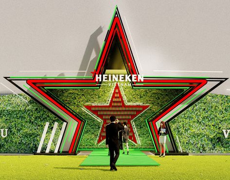 Heineken VT Brewery - Grand Opening on Behance Brand Activation Ideas, Creative Booths, Activation Ideas, Street Decoration, Marketing Activations, Photo Area, Brand Activation, Advertising Product, Dj Booth