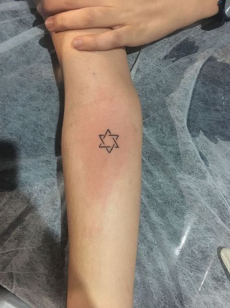 Jewish Tattoos For Women, David Star Tattoo, Jewish Star Tattoo, Star Of David Tattoo, Jewish Tattoo, David Tattoo, Hebrew Tattoo, Around Arm Tattoo, Map Tattoos