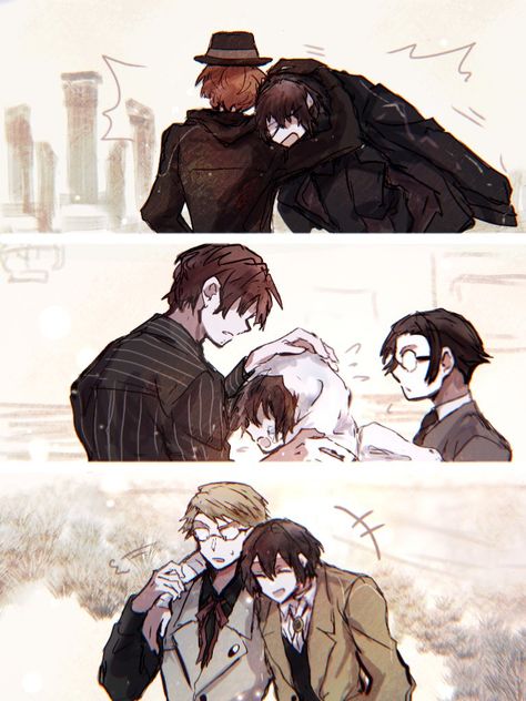 Q And Dazai, Odasaku And Dazai, Bsd Dazai, Bsd Soukoku, Chuuya X Dazai, Loki Fanart, Bungou Stray Dogs Characters, Homeless Dogs, Dazai Bungou Stray Dogs