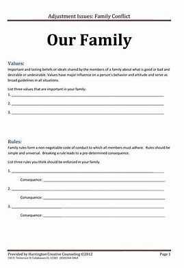 Printable Family Therapy Worksheets - Search Images Family Therapy Worksheets, Family Conflict, Family Therapy, Family Rules, Therapy Worksheets, Therapy Activities