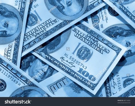 Blue Hundreds, Dollar Usa, Aesthetic Money, Money Background, Blue Liquid, Money Icons, Vision Board Pictures, Light Blue Aesthetic, Money Pictures