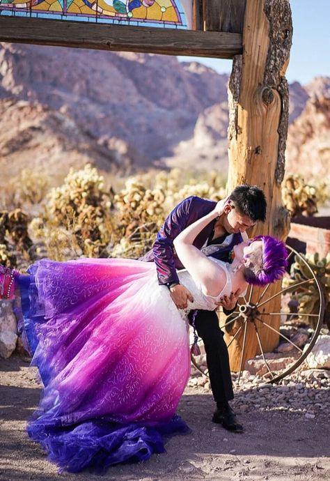 Dip Dye Wedding Dress, Dye Wedding Dress, Rainbow Wedding Dress, Ombre Wedding Dress, Bodice Wedding Dress, Tulle Ballgown, Galaxy Wedding, Purple Wedding Dress, Ombre Wedding