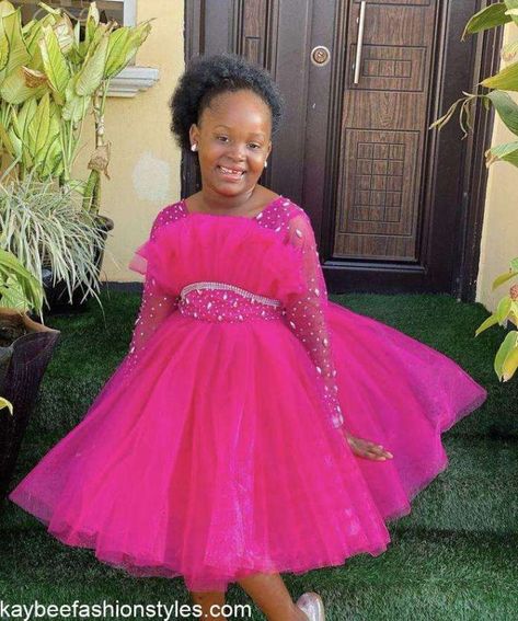 Nigerian Lace Dress For Kids, Christmas Gown, African Kids Clothes, Kids Party Wear Dresses, Beautiful Ball, Girls Dresses Sewing, African Dresses For Kids