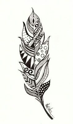 Feather Coloring Pages, Feather Illustration, Feather Drawing, Arte Doodle, Feather Diy, Feather Crafts, Feather Art, Feather Tattoos, Mandala Design Art