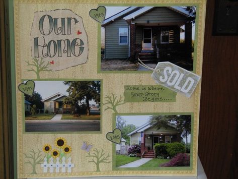 Home Sweet Home Scrapbook Layouts, First Home Scrapbook Ideas, New Home Scrapbook Layouts, New Home Scrapbook Ideas, House Before And After, No Place Like Home, Christmas Inspo, Yard Work, Love At First