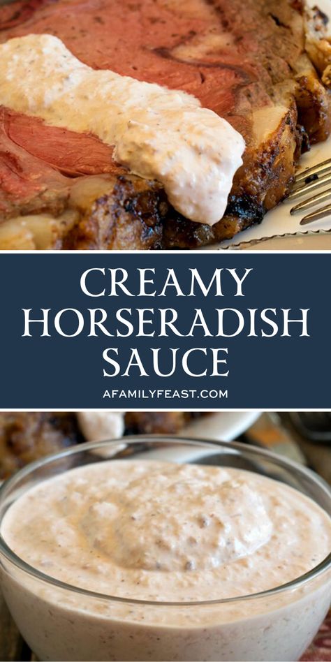 Creamy Horseradish, Creamy Horseradish Sauce, Horseradish Sauce, Gravy Sauce, Savory Sauce, Prime Rib, Tapenade, Homemade Sauce, Aioli