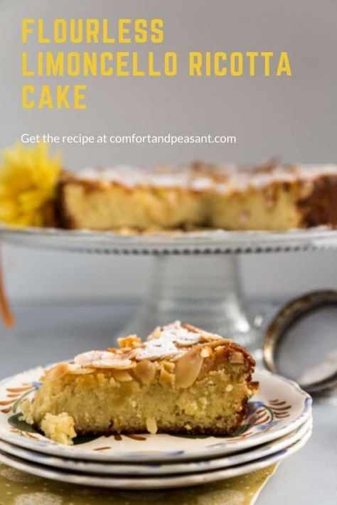 FLOURLESS LIMONCELLO RICOTTA CHEESECAKE - Comfort & Peasant Flourless Cheesecake, Recipe For Homemade Chili, Homemade Chili Seasoning Mix, Italian Cheesecake, Ricotta Cake Recipes, Homemade Chili Seasoning, Lemon Ricotta Cake, Dessert Homemade, Ricotta Cheesecake