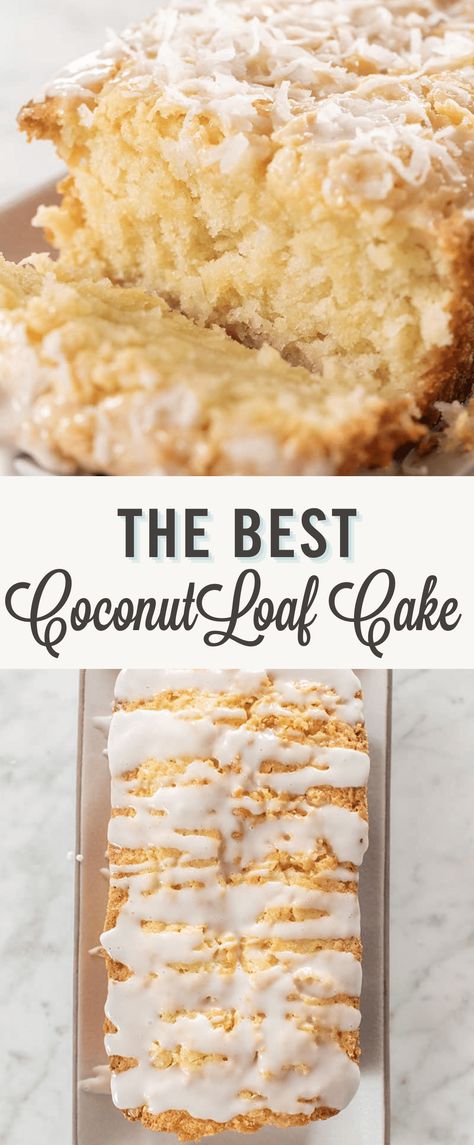 Coconut Glaze For Cake, Small Coconut Cake, Sticky Coconut Cake, Best Loaf Cake Recipes, Easiest Cake Recipes, Cake Loaf Recipes, Loaf Cakes Recipes, Mini Loaf Cakes Recipes, Bread Dessert Recipes