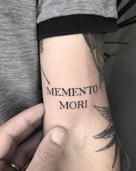 Tattoo With Meaning, Memento Mori Tattoo, Text Tattoo, Greek Tattoos, Tattoo Font, With Meaning, Word Tattoos, Tattoo Stencils, Get A Tattoo