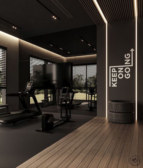 Home Gym Aesthetic, Aesthetic Home Gym, Gym Decorating Ideas, Gym Architecture, Clubhouse Design, Gym Lighting, Dream Gym, Gym Design Interior, Architecture Blueprints