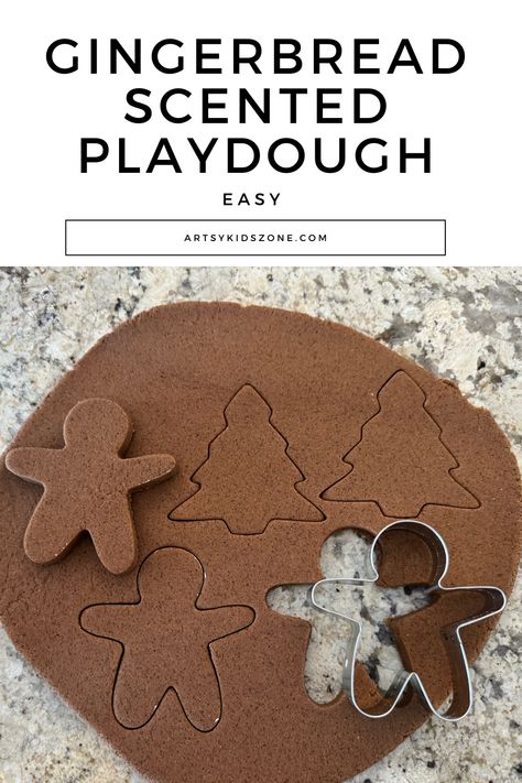 Gingerbread Scented Playdough Recipe Gingerbread Playdoh, Scented Playdough Recipe, Gingerbread Playdough, Preschool Playdough, Gingerbread Play Dough, Cozy Scents, Scented Playdough, Cooked Playdough, Gingerbread Unit